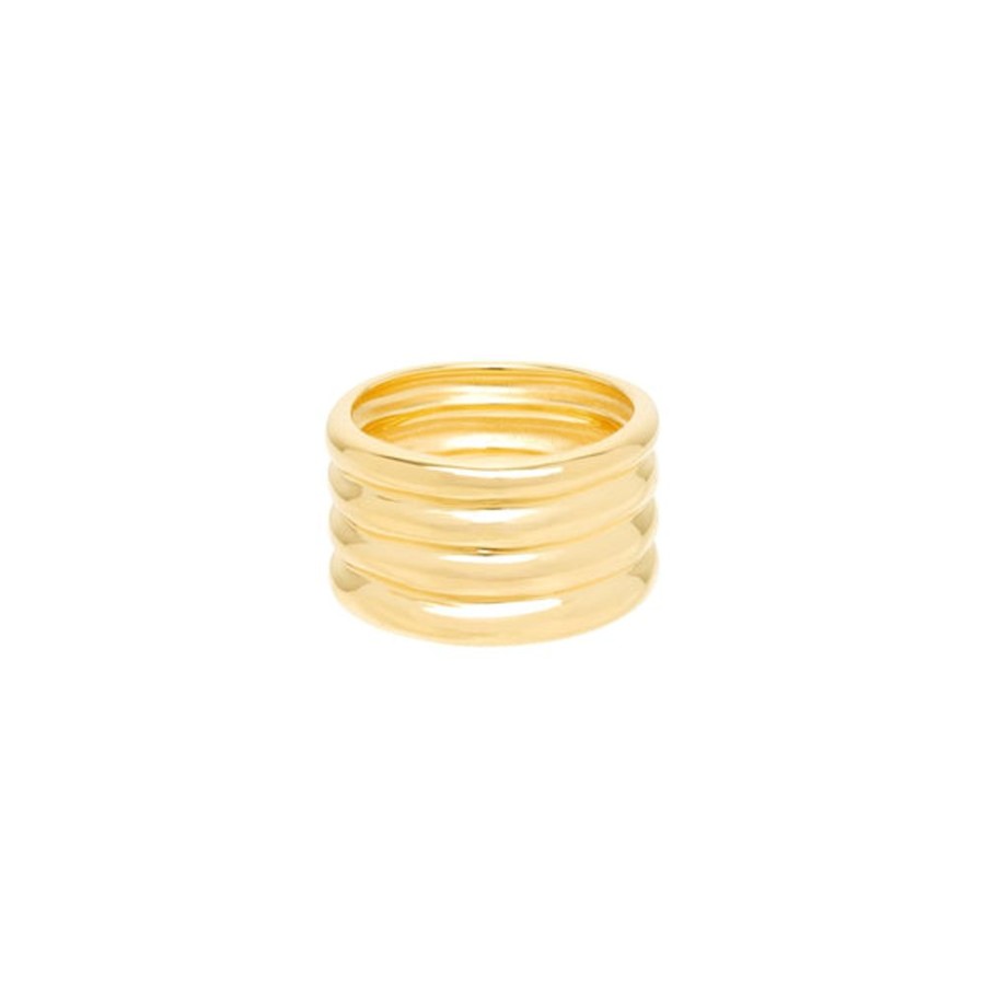 Jewelry Hermina Athens | Kochyli Ring Gold Gold + Pearl