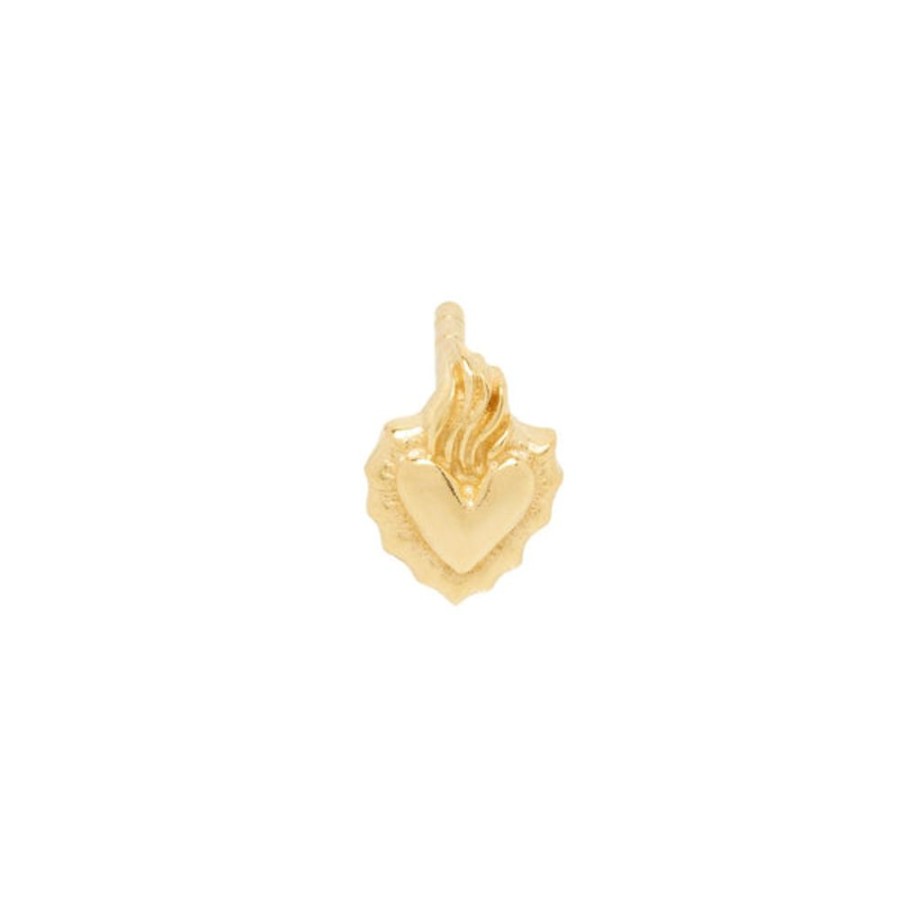 Jewelry Luiny | Full Heart Earring Gold